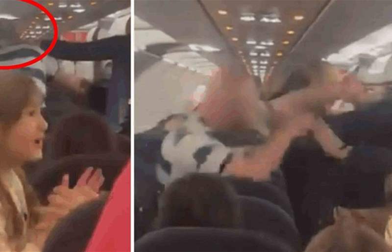 بالفيديو: على متن طائرة ركاب، ضرب المضيفات وأثار الهلع!